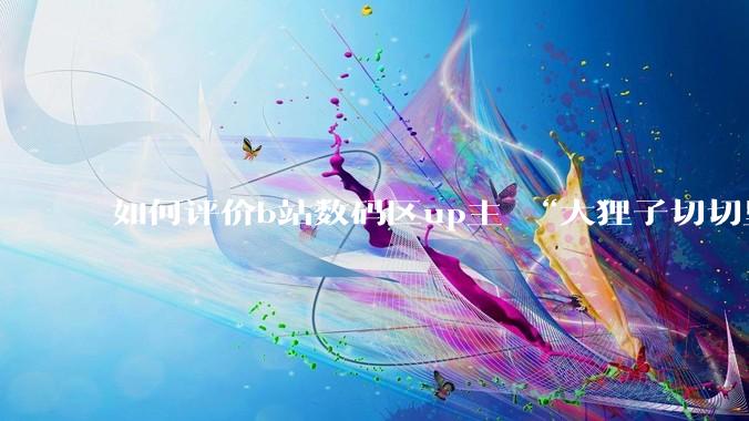 如何评价b站数码区up主 “大狸子切切里”?