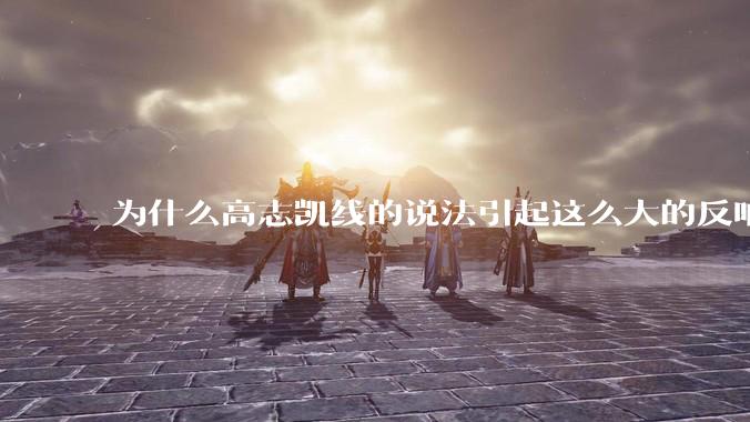 为什么高志凯线的说法引起这么大的反响？